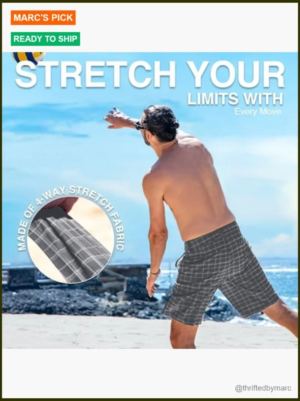 Men's Stretch Hybrid Boardshorts UPF 50+ Quick Dry 21 Inch